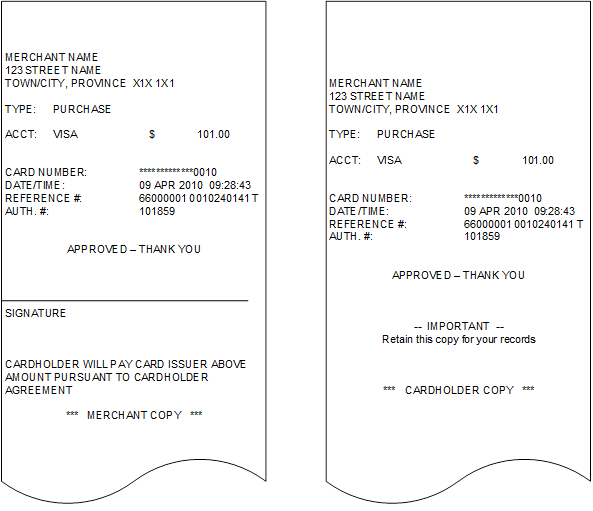 Receipt Requirements Moneris Developers